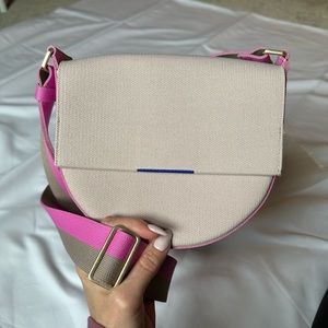 Rothy's Cream and Pink Crossbody Bag